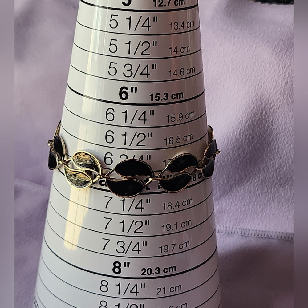 Vintage DA Norway Gold Leaf Sterling Silver Bracelet - Picture 6 of 6